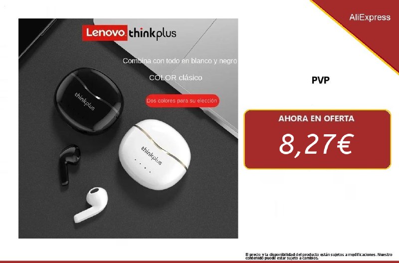 ¡Consigue la mejor calidad de sonido con los Auriculares Lenovo a un precio nunca antes visto! ¡Solo 8&#8217;27€ por 2 unidades! 🎧💥 Haz clic aquí 👉 y llévatelos ahora.