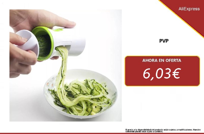 ¡Transforma tus comidas en obras de arte con este aparato de cortar verduras en espiral! ¡Solo por 6.03€ en Aliexpress! 🤩🍴👨‍🍳 Descubre cómo aquí 👉