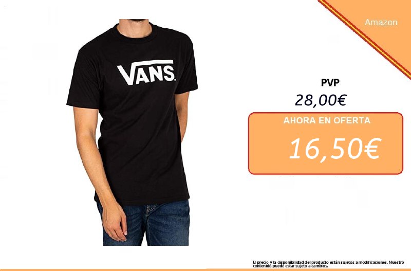 «¡Consigue el look más cool del verano por solo 16,50€ con la clásica camiseta de Vans en Amazon! 🌟»