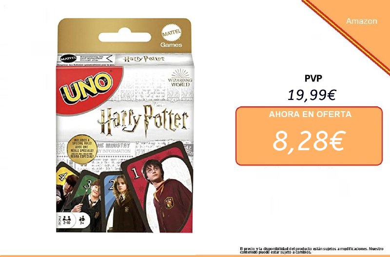 Chollos Hoy|¿Eres un fan de Harry Potter? ¡Prueba este juego! 😍🔮 Mattel Games UNO Harry Potter, solo 8,28€ en Amazon. 😱