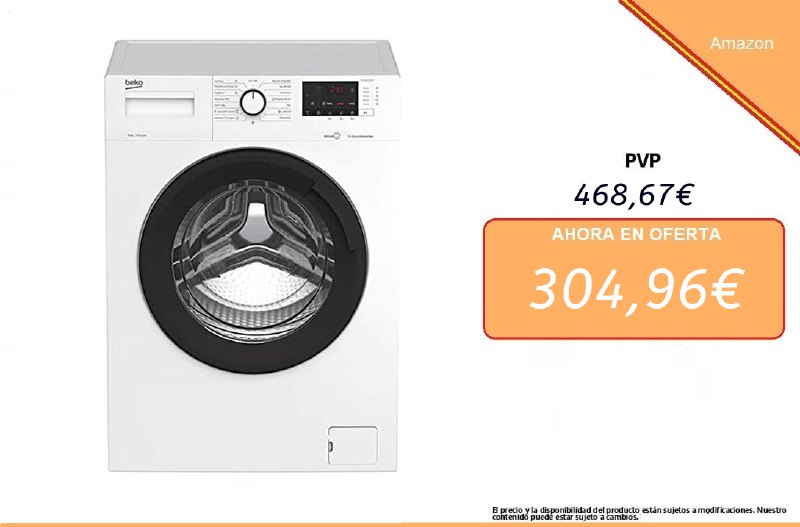 Chollos Hoy|¡Lava tu ropa como nunca antes por solo 304,96€! 😱 Descubre la lavadora Beko Wta8612 X SWR Clase A+++, 8 Kg, 1200Rpm en Amazon. 🛍️